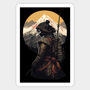 Warrior Spirit: Female Samurai Ninja in the Mountains Magnet